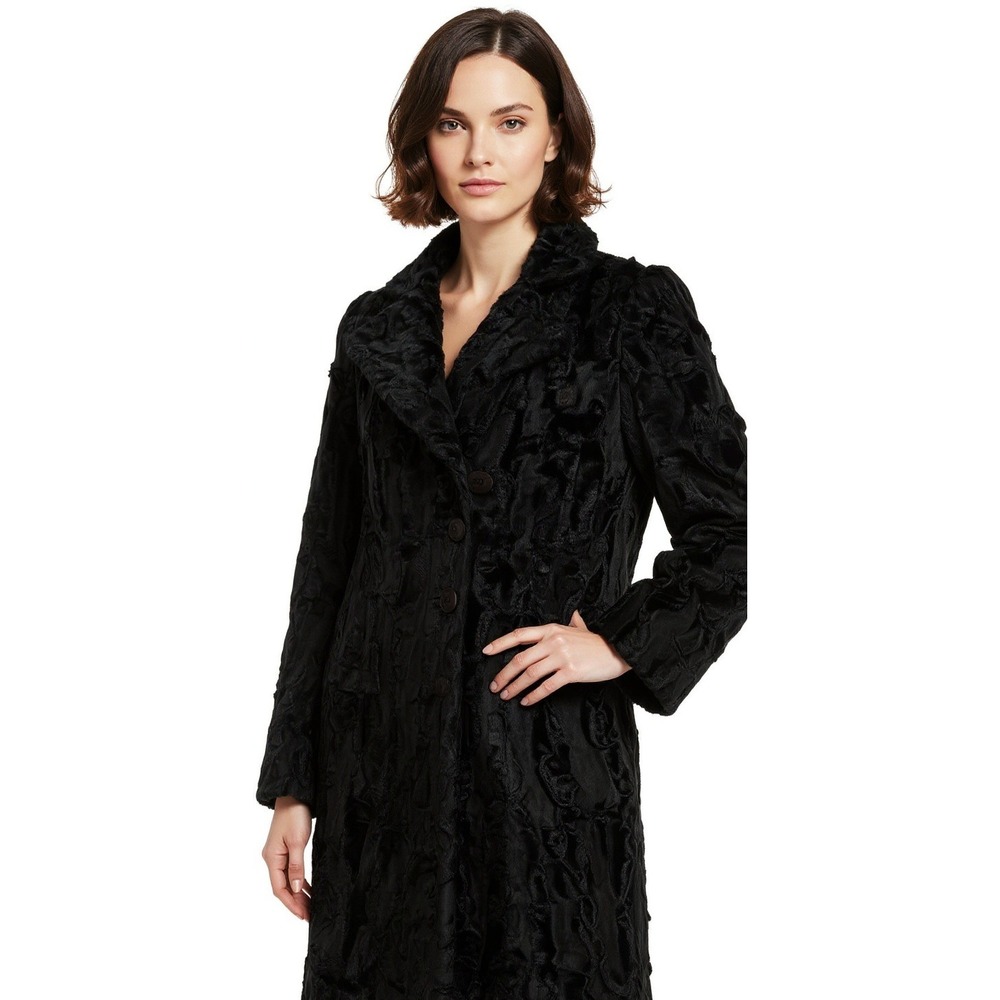 Vintage Lagerfeld Gallery 100% Curly Lamb Coat Made in France, Black Size 36 (4)